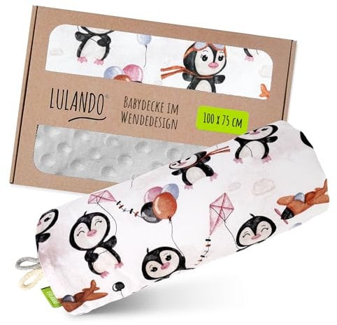 LULANDO® Kuscheldecke 100x75cm Decke Krabbeldecke Spieldecke aus 100% Baumwolle - Antiallergisch - Hergestellt in der EU