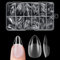 Kurze Mandel Nägel Tips, Venares 120 Stück Full Cover Nail Tips für Gelnägel 12 Größen Nageltips Kurz, Klar Soft Gel Tips Pre-buff Künstliche Nägel zum Aufkleben Kurz - XS