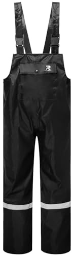 RainRider Bib Rain Pants for Men Waterproof Rain Gear for Women Workwear Bib Overalls Trousers for Fishing(Black,M)