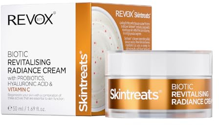 REVOX B77 - Crème Éclat Revitalisante Skintreats Biotic, 50 ml, Crème Éclat Visage, Revitalisante Et Nourrissante, Améliore La Texture De La Peau, Booste L'Éclat Et L'Hydratation