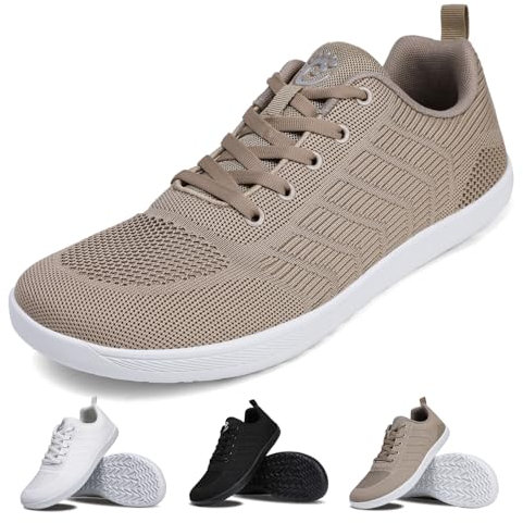 WEXITO Barefoot Mujer Zapatos Descalzos Calzado Zapatillas Minimalistas Hombre Respetuosas Entrenamiento Bambas Vestir Transición Adulto Beige Talla 44