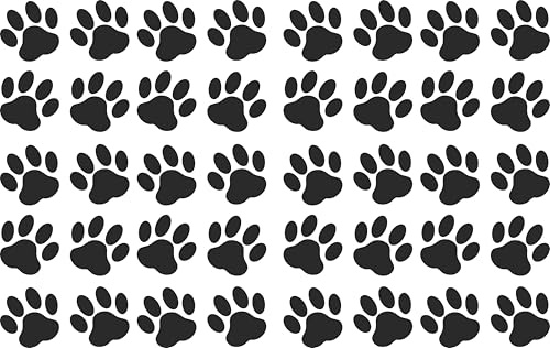 Skins4u Pfoten Wandtattoo, Selbstklebende Aufkleber für Auto, Wände, Möbel, Spiegel, Fliesen, Matte Oberfläche, Sticker Hundepfoten Katzenpfoten Hund Katze (Schwarz, 40er Pfoten Set)