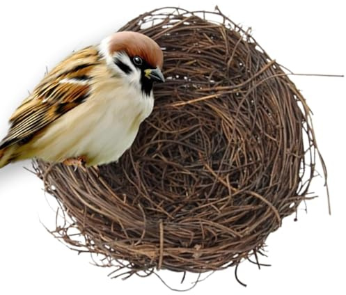5 Stück Rattan Vogelnest | Künstliches Vogelnest | Handgefertigte Vogelnester | Handgefertigter Gewebter Vogelkäfig | Simulation Zweig-Vogelhäuser | Für Ostern Tischdeko Basteln Foto Requisiten