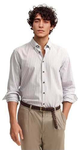bugatti Herren Streifenhemd 9350-18401E | Modern Fit mit Button-Down-Kragen