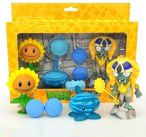 CALLOVE Zombies Peluche,Petits Pois Tireur Dieu Soleil Zombie Set JouetQui Peut Être Tiré,Cadeaux Enfants Anniversaire Fête Décoration Figures Enfants Jouets-3Pcs