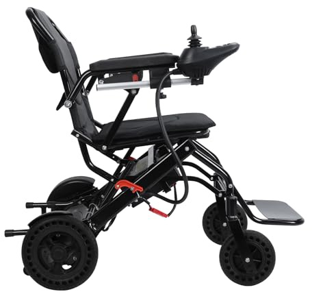 reukmuuc Fauteuil Roulant Électrique Pliable Léger 22kg, Chaise Motorisée 500W avec Pneus Plein Anti Crevaison & Accoudoirs Relevables, Mobilité Autonomie Séniors & Voyage Avion (Largeur 40cm)