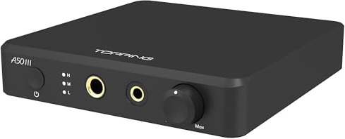 TOPPING A50 III Headphone Amplifier - High-Performance NFCA Modules, Powerful 3500mW x 2 Output, 6.35mm Single-Ended & 4.4mm Balanced Jacks, RCA/TRS Inputs, 3 Gain Settings (Black)