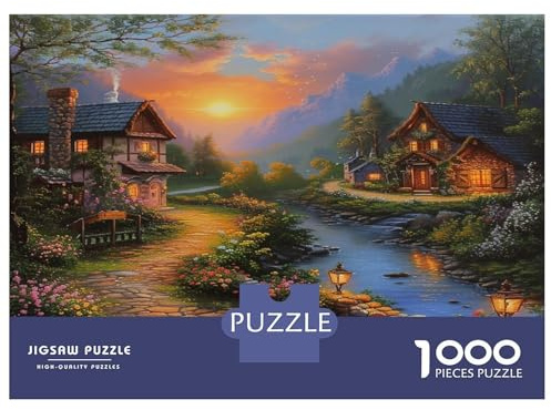 Bergmalerei 1000er Puzzle Mit Passgenauigkeit Klassikpuzzle Landströme Als Logik-Skill-Puzzle Für Schöne Dekorations-Puzzle Für Denksport-Freunde 52x38cm/1000pcs