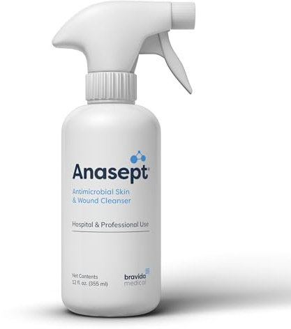 Anasept-Skin and Wound Cleanser, 12 oz. Bottle with Finger Sprayer, Wound Spray, Sterile Rinse, Healing Spray for Hospital and Professional Use
