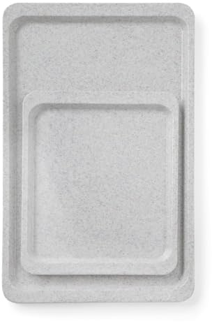 HENDI Serviertablett, Tablett, Gastro Tablett, rechteckig, Stapelbar, Ideal für Selbstbedienungsrestaurants und Kantinen, GN 1/2, 26x32.5CM Granitfarben