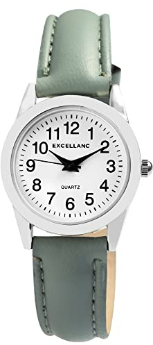 Excellanc Damen-Uhr Kunstleder Dornschließe Analog Quarz 1900288 (grün)