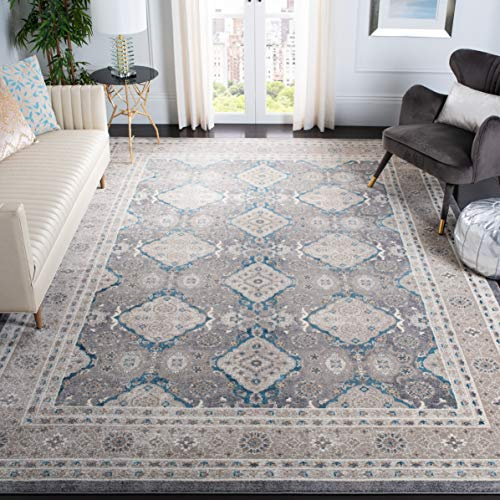 SAFAVIEH Sofia Collection Area Rug - 9' x 12', Light Grey & Beige, Vintage Oriental Distressed Design, Non-Shedding & Easy Care, Ideal for High Traffic Areas in Living Room, Bedroom (SOF366B)
