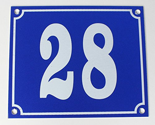 Buddel-Bini Aluminium Hausnummernschild 28 Aluschild 1 mm Stärke Alu Schild