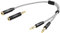 CableCreation Y-Splitter-Audio-Kabel Kurz, 3,5mm-Buchse auf Dual 3,5mm Klinkenstecker Kopfhörer (Headset & Mikrofon) Kabel mit 3,5mm-Audio-Buchse CTIA zu OMTP-Adapter, Schwarz&Weiß / 0,2M