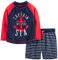Simple Joys by Carter's Baby Jungen Swimsuit Trunk and Rashguard Rash-Guard-Set, Marineblau Rot Anker/Weiß Streifen, 4 Jahre