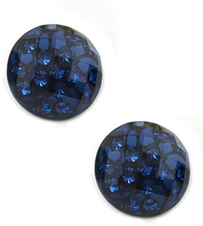 HAND® No.040 Midnight Blue Luxurious Fashion Crystal Buttons 20 mm Diameter - Pack of 2