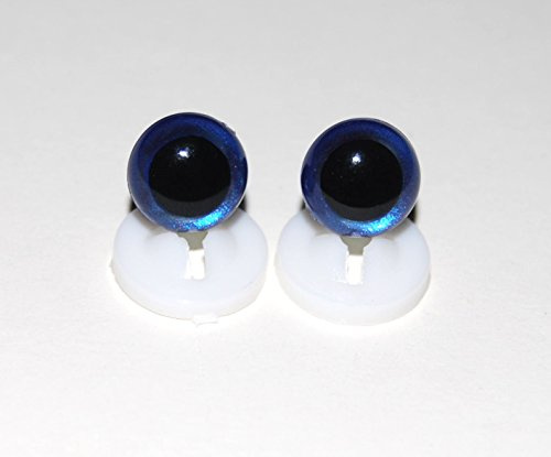 celloexpress Safety Eyes for Soft Toy or Teddy Bear Making - 15mm GLASS LIKE Royal Blue Eyes with Plastic Backs - Pack of 1 Pair