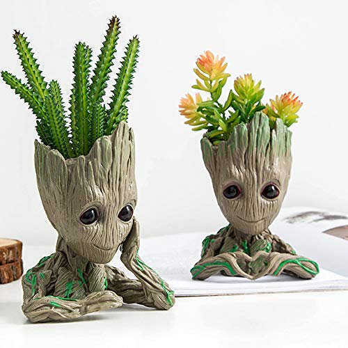 Leegicst Groot Treeman Pflanzer Blumentopf - Flower Tree Man für Pflanzen crood Blumentopf - Stiftköcher Crafts Figur Wohnkultur(B)