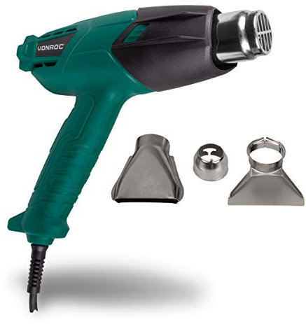 VONROC Décapeur thermique 2000W / Pistolet à air chaud – 2 réglages de température – Accessoires et sac de rangement inclus