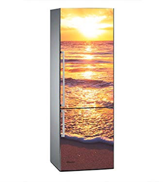 Vinilo para Frigorífico Atardecer en la Orilla 185x60cm | Adhesivo Resistente y Económico | Pegatina Adhesiva Decorativa de Diseño Elegante