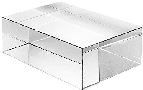Amlong Crystal Clear Crystal Display Block (Not Acrylic), 6 inch x 4 inch x 2 inch