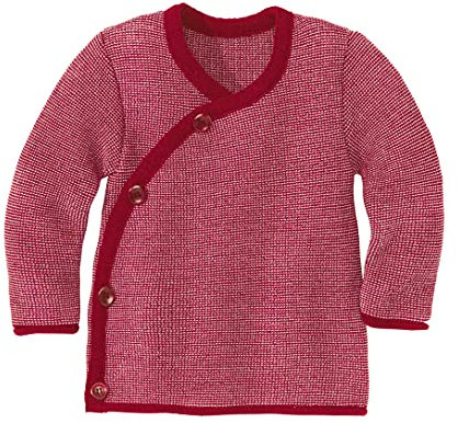 MELANGE-JACKE Baby & Kleinkind - 100% Bio-Merino – atmungsaktiv, angenehm warm & weich, - unisex Gr. 50 - 104 - nachhaltig & fair – mit Wickelverschluss - made in Germany | Bordeaux-Rosé Gr. 98-104