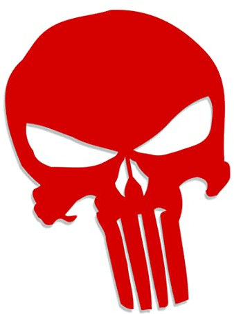 Decus Punisher Totenkopf XXL 0287 (rot) // Sticker OEM JDM Style Aufkleber