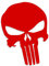 Decus Punisher Totenkopf XXL 0287 (rot) // Sticker OEM JDM Style Aufkleber