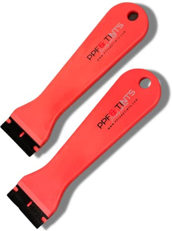 Rimpro-Tec PPF & Tints Plastic Scraper for Cleaning Hard Stubborn Stains and Dirt on Windows - Cleaning Tool Sticker Remover - Plastic Razor Blade Scraper for Removing Vinyl Decals Stickers 2-Pack