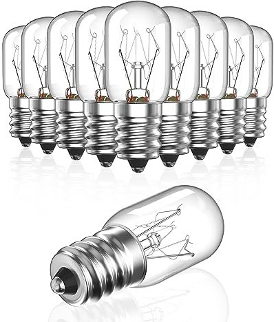 Bonlux Backofenlampe 300 Grad 10 Watt Salzlampe Glühbirne E14 Dimmbar kühlschranklampe Kühlschrankbirne Ofenlampe Ofenbirne Backofen Birne Mikrowellenbirne, Warmweiß 27000K, 220-240V, 10 Stück