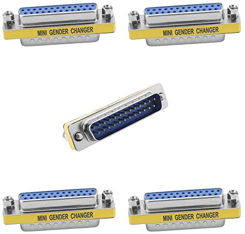 Heyiarbeit 25-poliger 2-reihiger D-SUB VGA Gender Changer DB25 Stecker auf Buchse Mini Gender Changer Koppler Adapter Stecker für serielle Anwendungen blau 10 Stück
