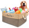 PIANG GOUER Aufbewahrungskorb für Hundespielzeug, Mit personalisiertem Kosenamen Faltbare rechteckige Aufbewahrungsbox für Organisation Katzen und Hundekleidung, Spielzeug(Kaffee，L)