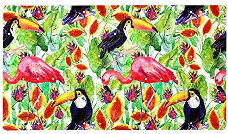 Tropischer Flamingo Tukan rutschfester Badteppich Matte Shag Dusche Badteppich saugfähig Badteppich für Badezimmer 40,6 x 71,1 cm