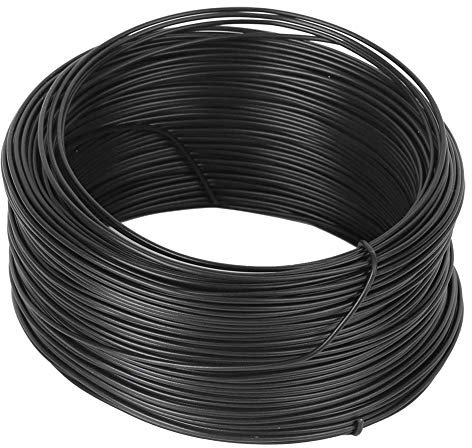 Attache D'attache de Câble en Fil de Fer Galvanisé Noir 100 Mètres 0.55mm Fil D'entraînement de Bonsaï pour L'artisanat de Jardin Bricolage, Outil D'Attache De Câble