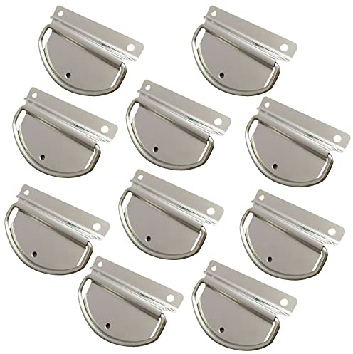 Sonwaha 10 PCS Klappgriff Edelstahl Klein Folding Handles Tragegriff Hardware Boxes Silver Handles