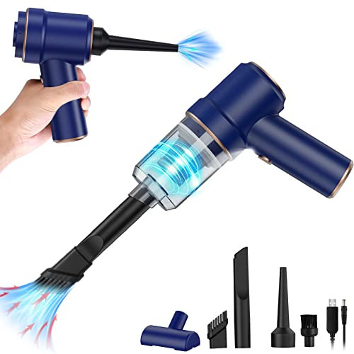 Gmoher Aspirateur sans Fil, à Main pour Voiture Hoover Aspiration puissante Rechargeable 2 en 1 Soufflage Mini la Maison Poils d'animaux Ordinateur &