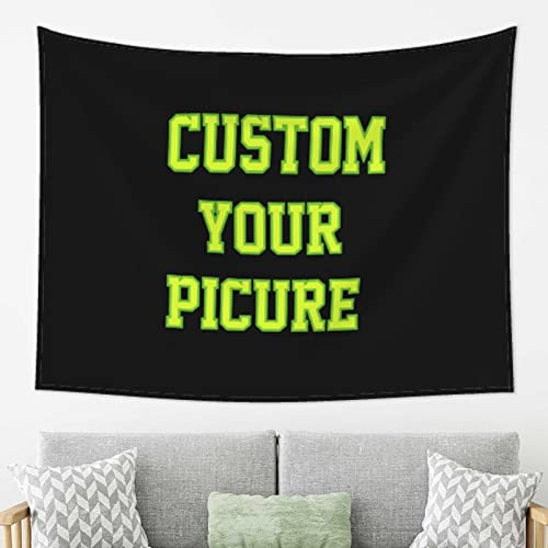Roninkier Benutzerdefinierter Tapisserie Personalisierte Hintergrund Schwarzlicht Wandteppich mit Eigenem Foto Bedrucken Wandbehang Selbst Gestalten Geschenk (Horizontal, 200x150cm(78x59Zoll))