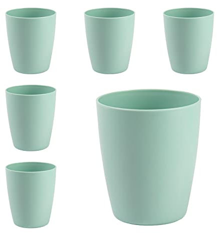 Set de 6 Vasos de Agua en Plástico Duro Reutilizables e Irrompibles para Fiestas y Eventos (400 Verde)