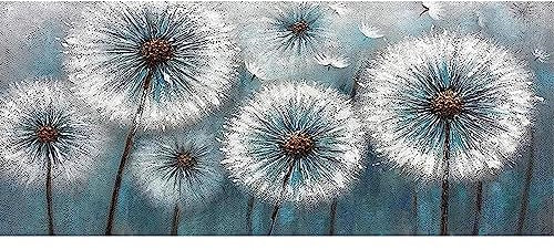 SHEGZHUC Diamond Painting Landschaft Blume 110x50 cm Pusteblume Malen Nach Zahlen Schwarz Weiss Löwenzahn Stickbilder