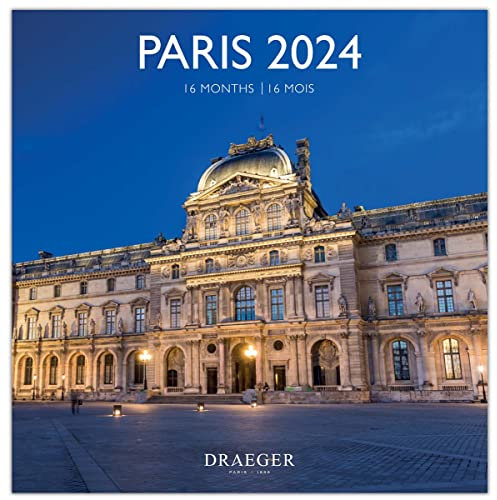 DRAEGER PARIS | Gran calendario de pared París 2024 para colgar 29 x 29 cm | 16 meses de septiembre a 23 a dic 24 | 7 idiomas | Calendario de oficina, hogar, mensual | Decoración, organización | Papel