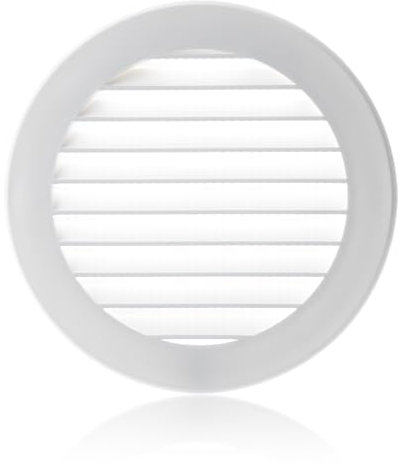 100mm Griglia Ventilazione in Plastica ABS Bianca con Zanzariera - Griglie Aerazione Rotonde