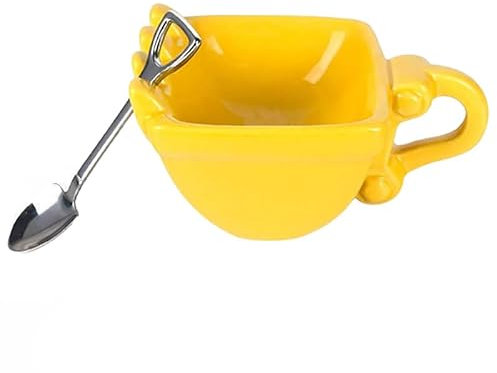RUDFUZ 1Pc Creative 3D Excavator Bucket Model Cafe Coffee Mug With Spade Shovel Spoon Funny Digger Ashtray Cake Container Tea Cup