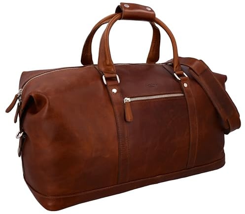 Gusti Weekender Herren Leder – Reisetasche Herren Damen 36L – Echtleder Reisetasche Vintage, Leder Weekender Bag, Reise Handgepäck, Klein & Robust, Lederkoffer Unisex