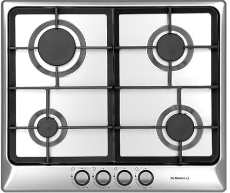 DE DIETRICH Plaque gaz DPE3601X, 4 foyers gaz, Inox, Allumage intégré