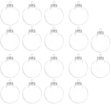Badezimmer Korb Schwarz 18 Stück Weihnachtsbaum, Festliche Hängedekorationen, Aluminium-Abdeckung, PET, Weihnachten, hochtransparent, 6 cm Übertopf Silber (Clear, One Size)