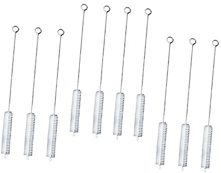 SOLUSTRE 20pcs Stainless Steel Cleaning Brush Flexible Tube Cleaner for Cups and Kitchen Appliances for Hard Reach Areas Dishwasher Safe White