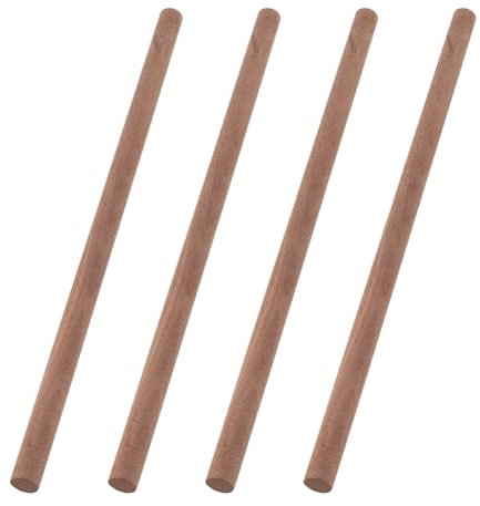 OLYCRAFT 4 Stück Walnuss Dübelstäbe 18mm Durchmesser Holzstäbe 400mm Lang Unlackierte Runde Stäbe Holzschnitzblöcke Runde Holzstäbe Für Den Bau von Modellen DIY Bastelbedarf
