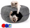 Cherie Bear Cozy Cat Tunnel Bed with 3 Balls, Interactive Felt Cave Bed for Large Cats & Kittens