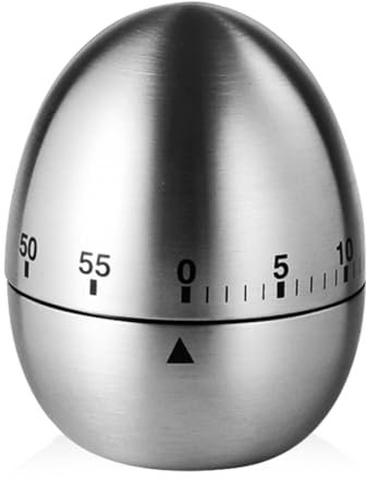 Minuterie Cuisine Minuteur Forme de Oeuf Alarme de Rotation Mécanique Manuelle Kitchen Timer Acier Inoxydable pour La Cuisine Cuisson Pâtisserie Sport