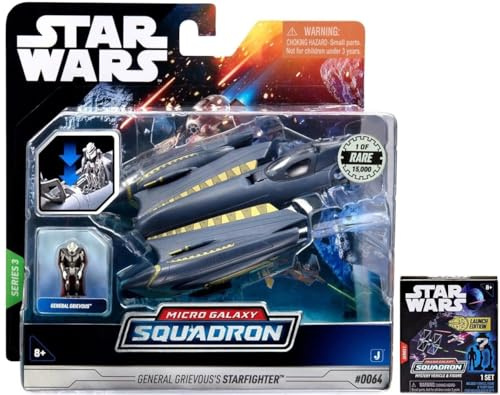 STAR WARS Micro Galaxy Squadron Combo Pack avec 1 boîte aveugle série (Chase, General Grievous's Starfighter 1 sur 15 000)